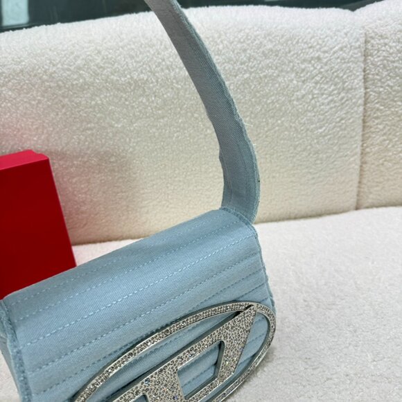 Diesel Light Blue Simple Denim Shoulder Bag - Picture 5 of 9